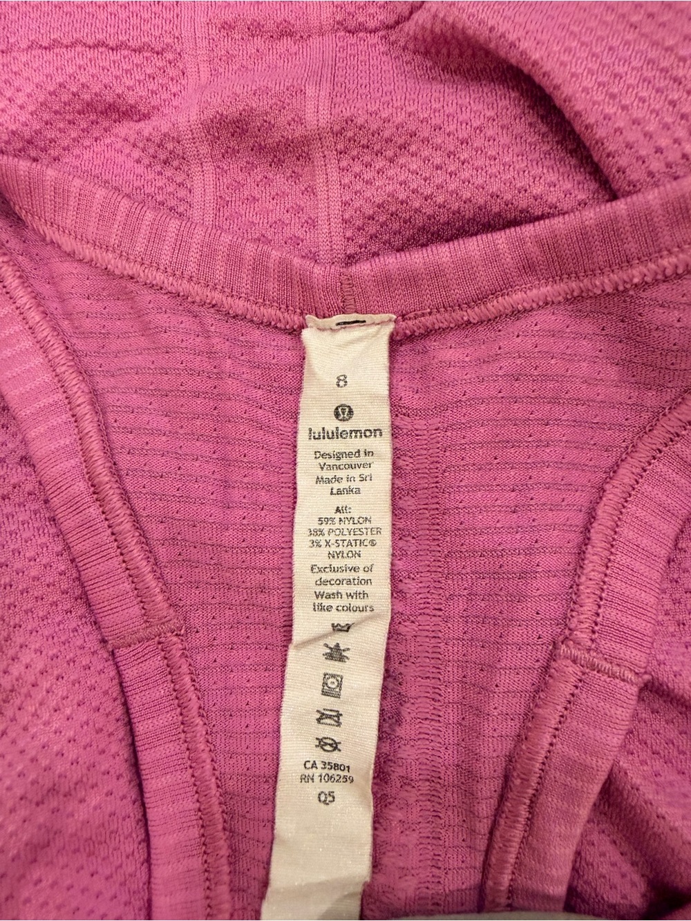 Lululemon Pink Racerback Performance Tank Size 8 - Picture 4 of 4